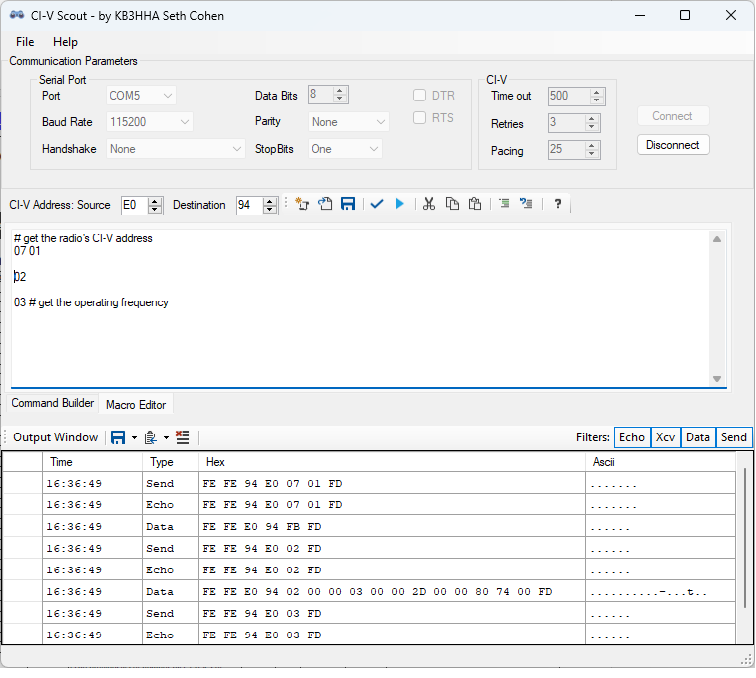 CI-V Scout macro editor